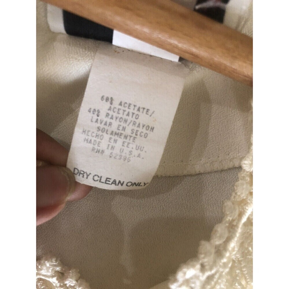 Scarlett VintageIvory Lace Maxi Prairie Boho Cottage Core Cream Dress Nightgown - Picture 9 of 11